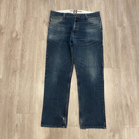 Mens Jeans 36x32 Grungy Distressed Y2K 90s Skateboarding Streetwear Relaxed Fit - Picture 2 of 9